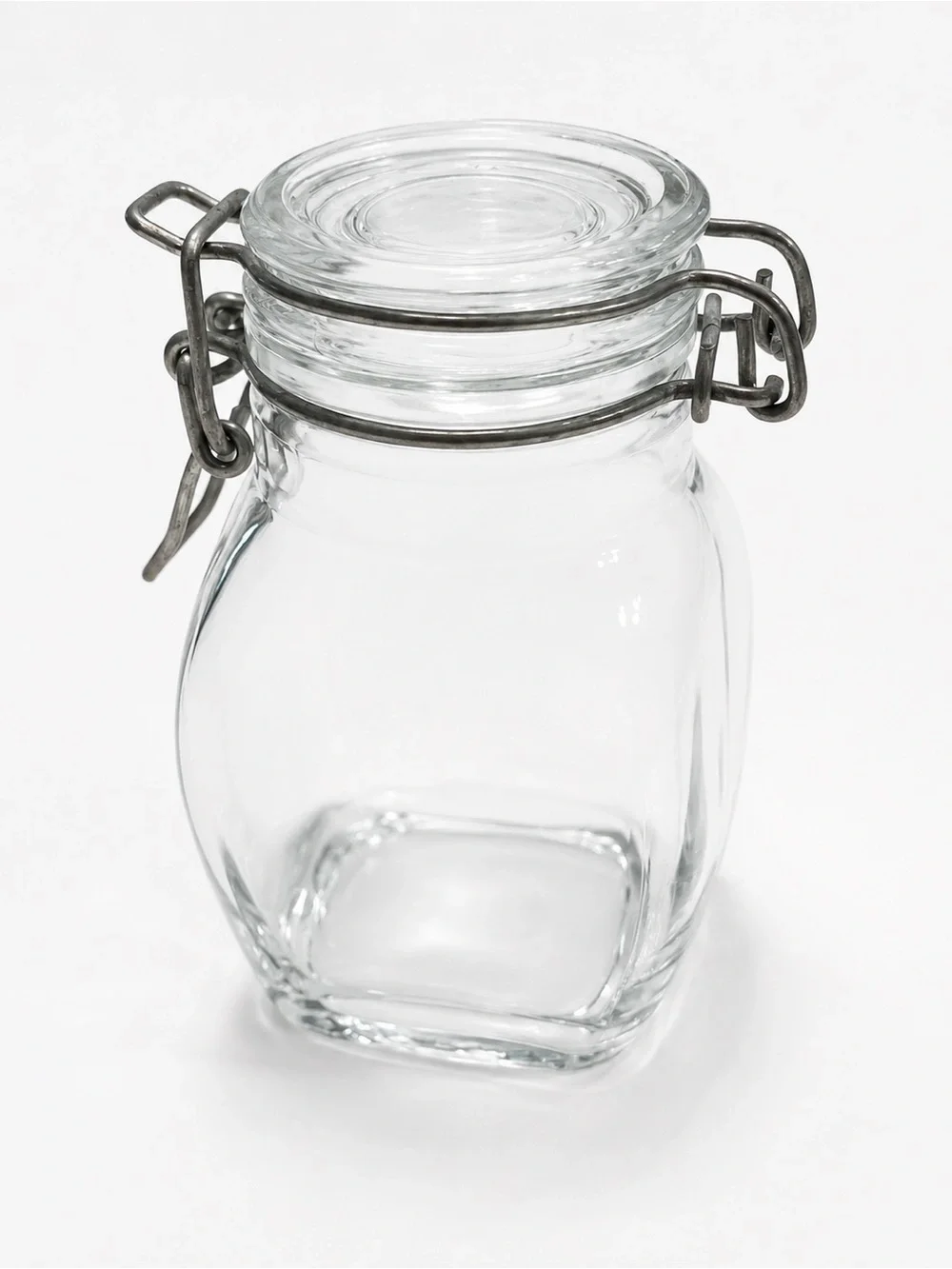 Clear Glass Jar with Metal Clamp Lid